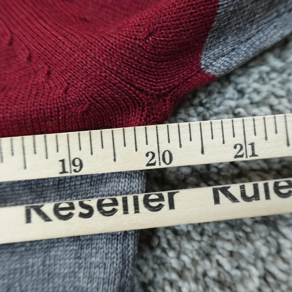 VTG Banana Republic Sweater Mens S Gray Red Silk Cashmere Crewneck Knit Pullover